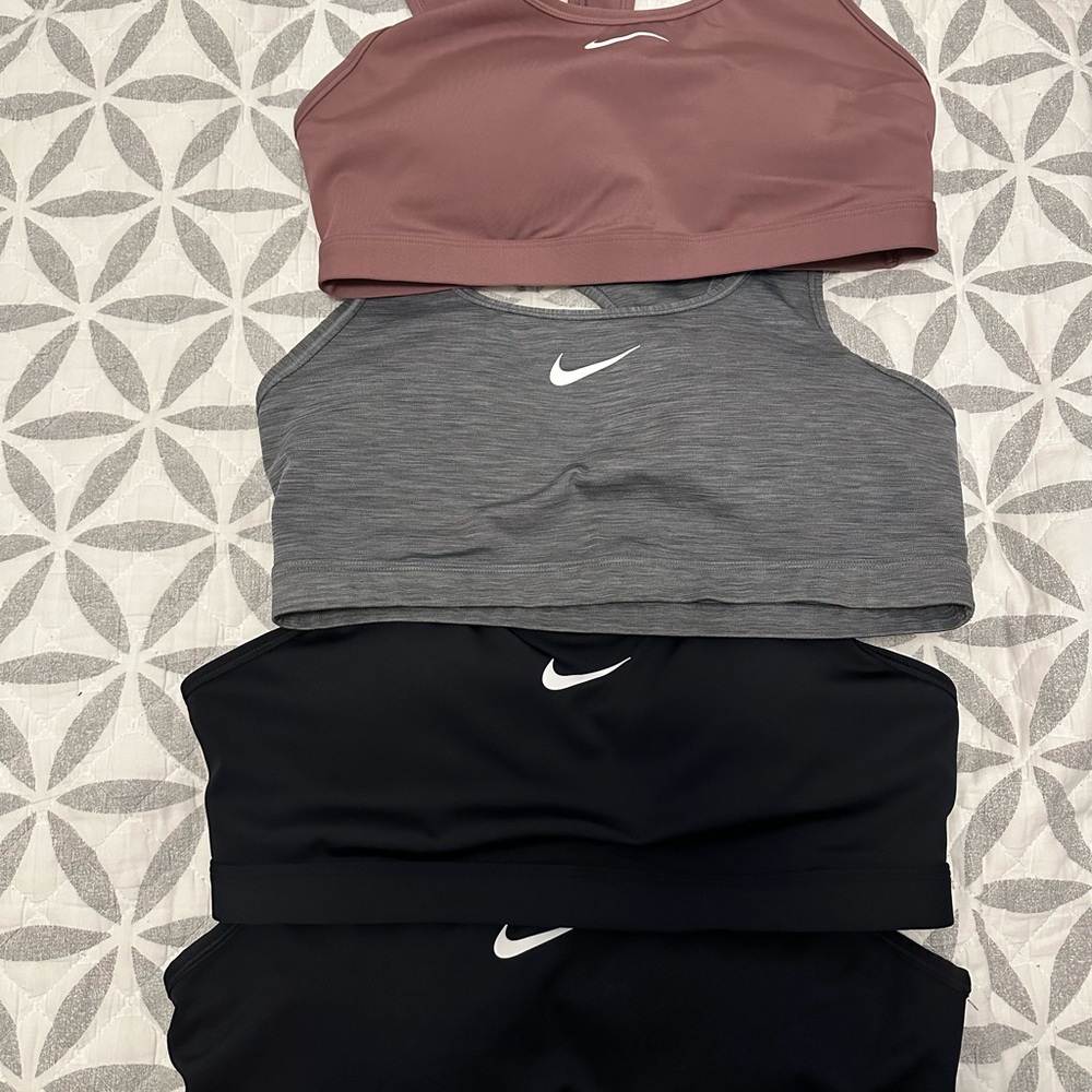 4 Nike Women’s padded sports bras - Mauve, Gray & Black Set